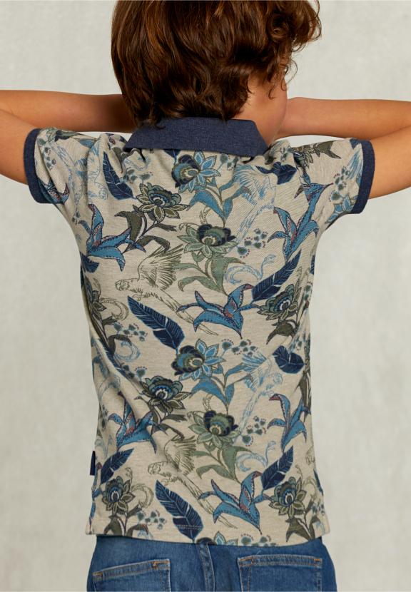 Custom Fit Floral Polo Equator Mix - Kaki