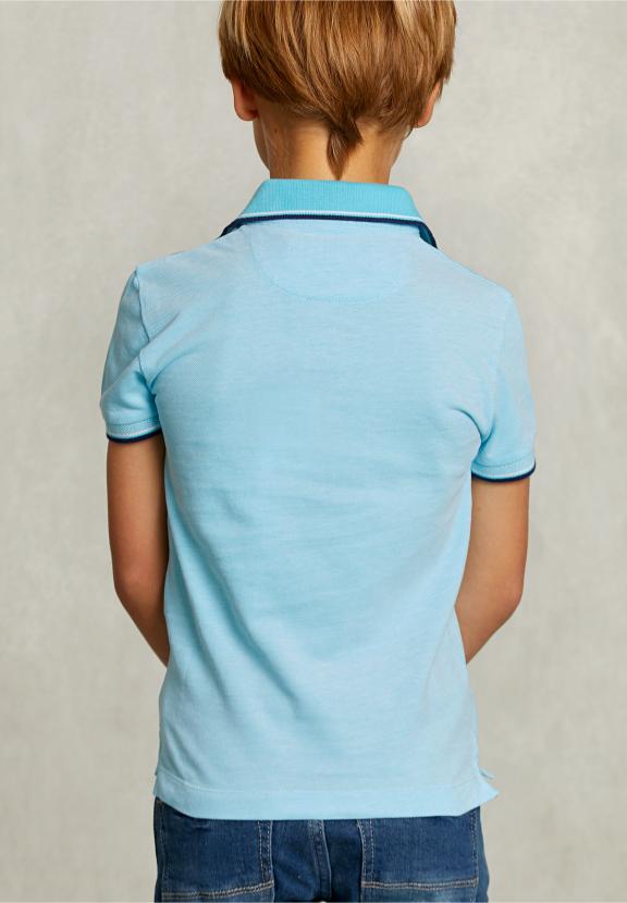 Custom Fit Cotton Polo Bora Bora - Bleu