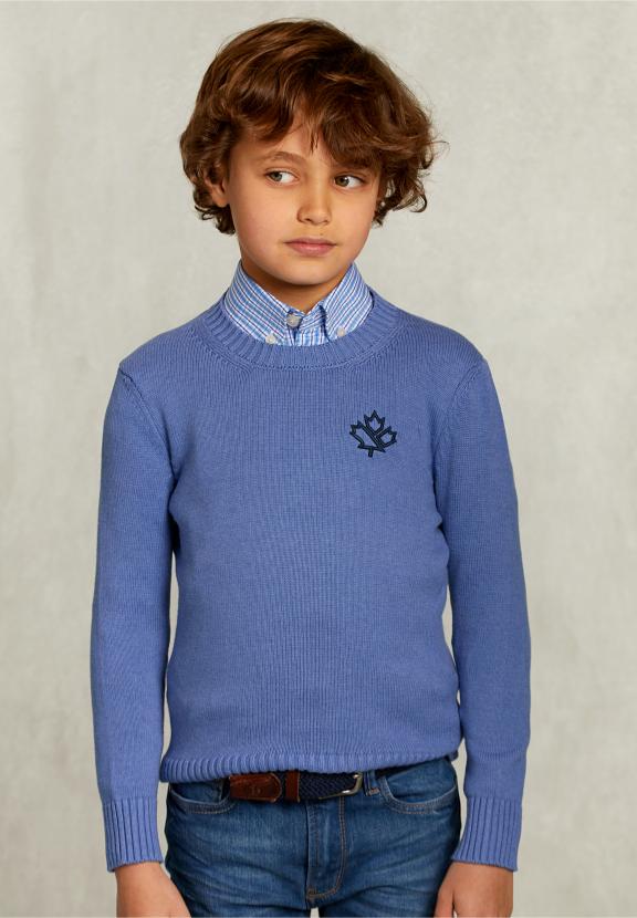 Custom Fit Cotton/Wool Sweater Jeans Mix - Bleu