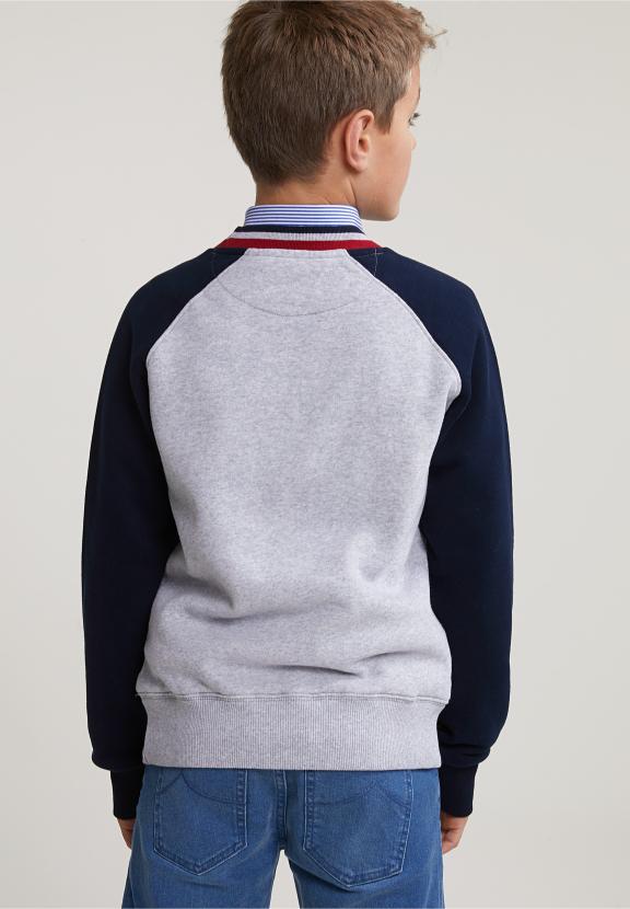 Fantasy Crew Neck Sweater Lt Heather Mix/Navy - Gris