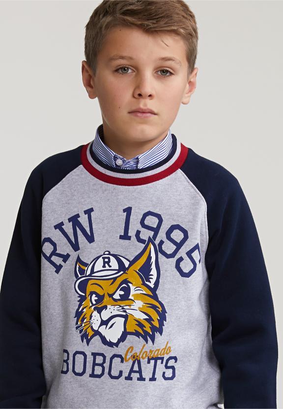 Fantasy Crew Neck Sweater Lt Heather Mix/Navy - Gris