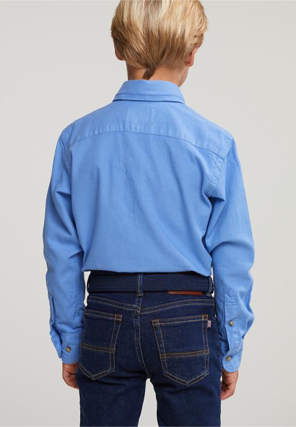 Custom Fit Cotton Shirt Creek Blue - Bleu