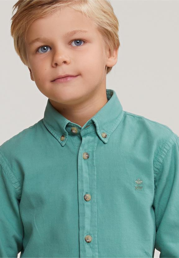 Custom Fit Cotton Shirt Newland - Vert