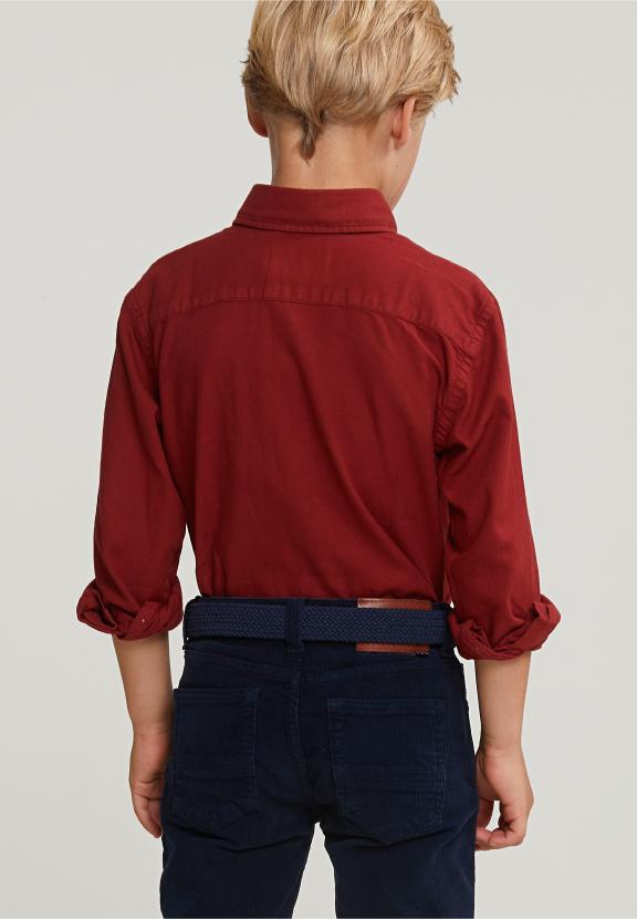 Custom Fit Cotton Shirt Red Maple - Rouge