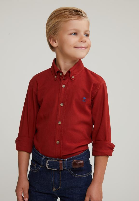 Custom Fit Cotton Shirt Sunset - Orange