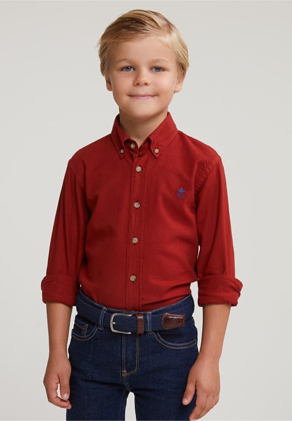 Custom Fit Cotton Shirt Sunset - Orange