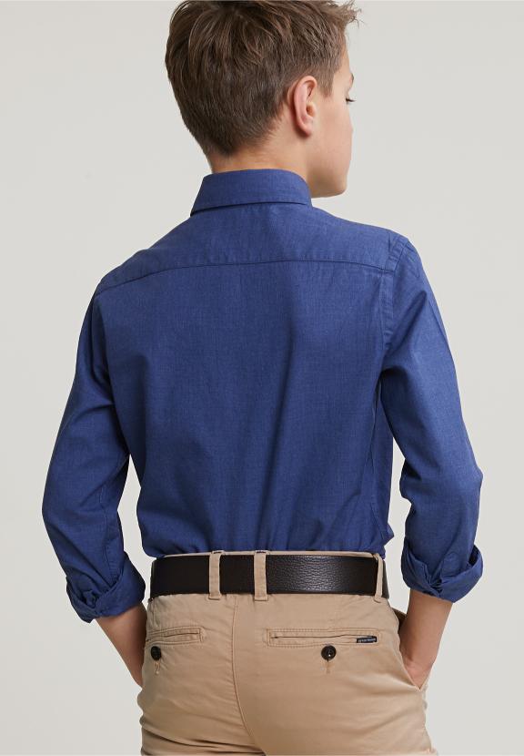 Custom Fit Uni Shirt Blue - Bleu