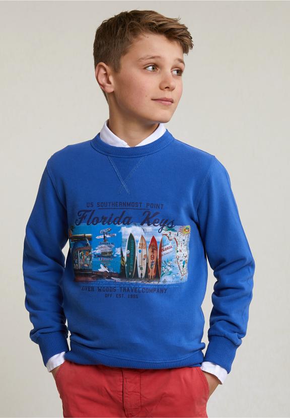 Fantasy Crew Neck Sweater Blueberry - Bleu