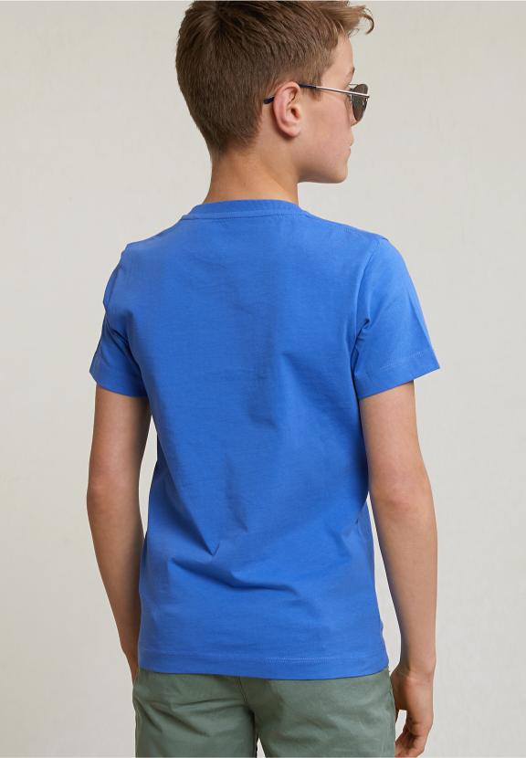 Normal Fit Basic T-Shirt Short Sleeves Evening Blue - Bleu