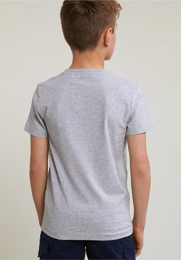 Normal Fit Basic T-Shirt Short Sleeves Oyster Mix - Gris