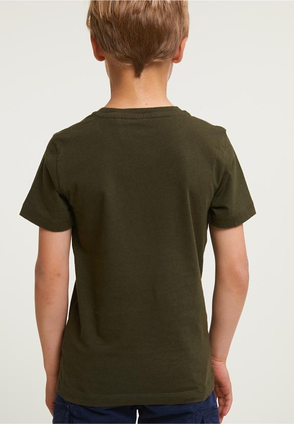 Normal Fit Basic T-Shirt Short Sleeves Forest Mix - Khaki