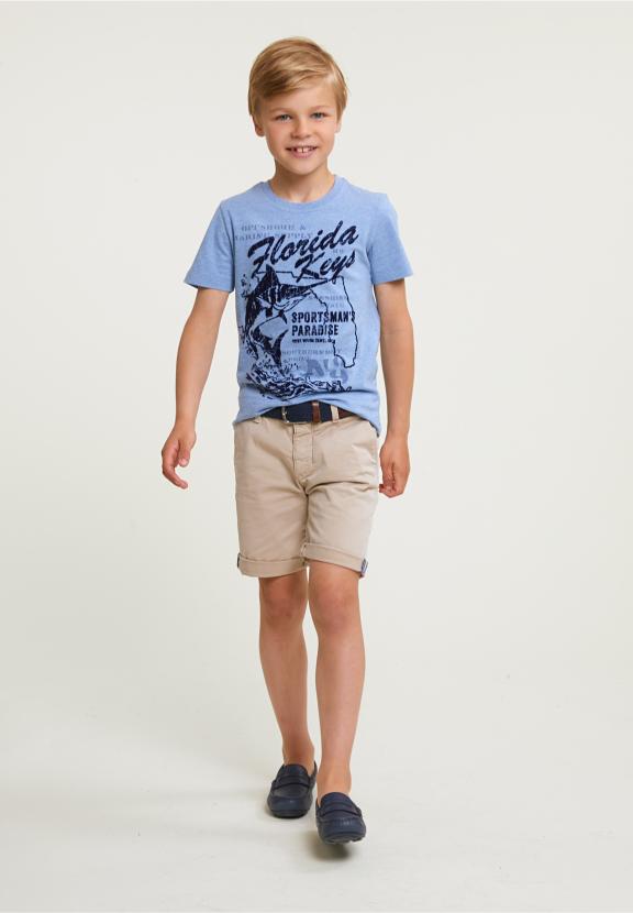 Normal Fit Basic T-Shirt Short Sleeves Seashore Mix - Bleu