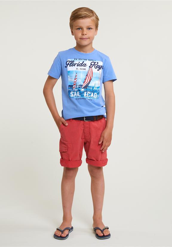 Normal Fit Basic T-Shirt Short Sleeves Sky - Bleu