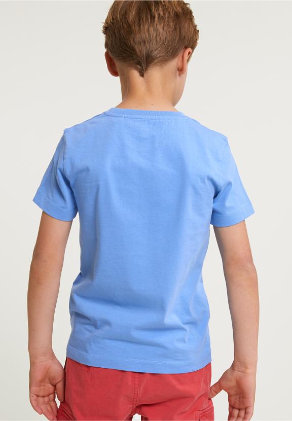 Normal Fit Basic T-Shirt Short Sleeves Sky - Bleu