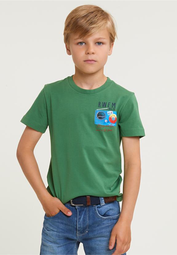 Normal Fit Basic T-Shirt Short Sleeves Belize Green - Vert