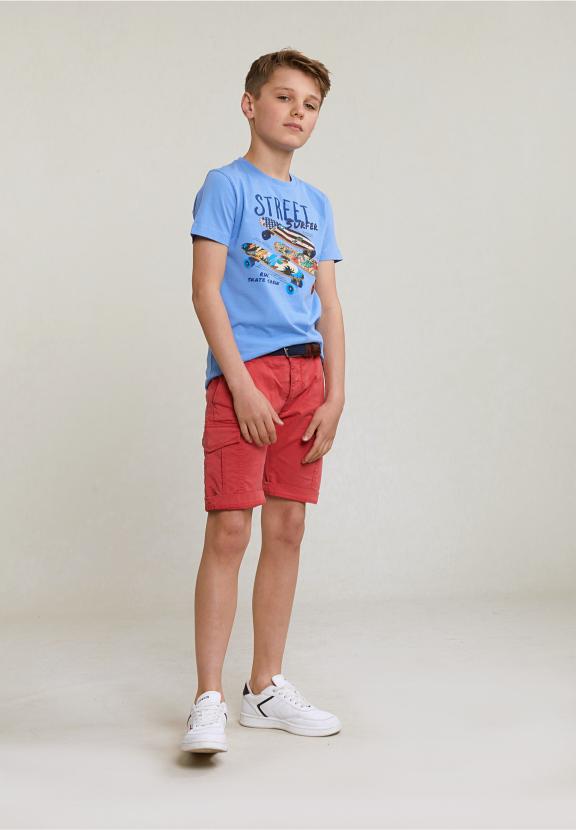 Normal Fit Basic T-Shirt Short Sleeves Sky - Bleu