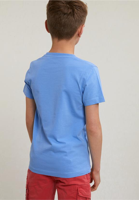 Normal Fit Basic T-Shirt Short Sleeves Sky - Bleu
