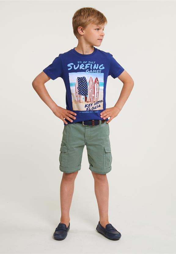 Normal Fit Basic T-Shirt Short Sleeves Royal Blue - Bleu