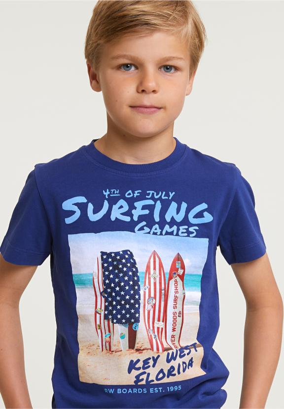 Normal Fit Basic T-Shirt Short Sleeves Royal Blue - Bleu