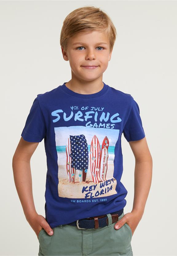 Normal Fit Basic T-Shirt Short Sleeves Royal Blue - Bleu