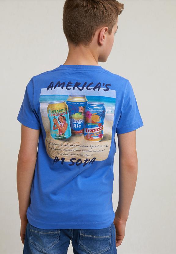 Normal Fit Basic T-Shirt Short Sleeves Evening Blue - Bleu