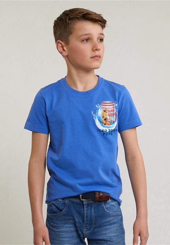 Normal Fit Basic T-Shirt Short Sleeves Evening Blue - Bleu