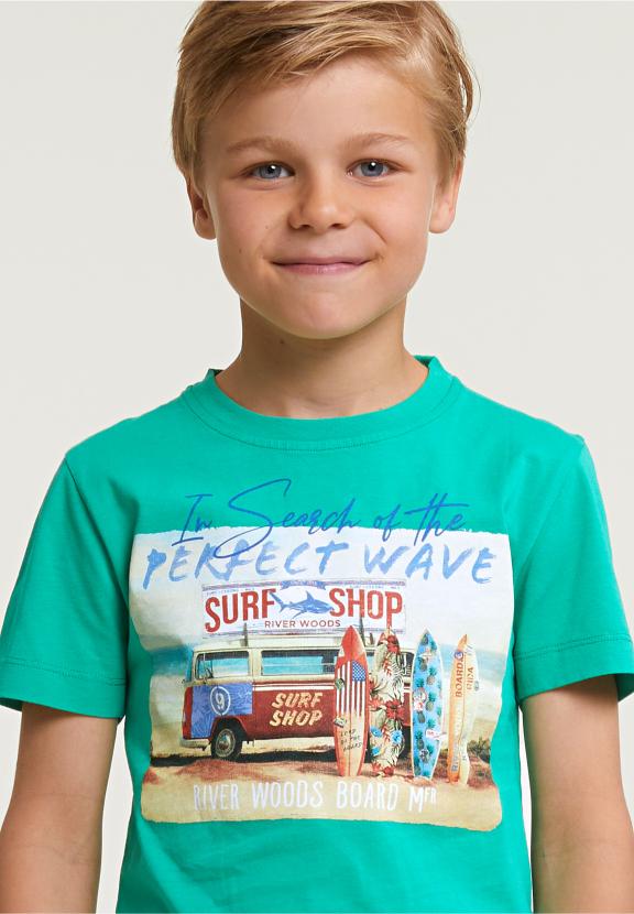 Normal Fit Basic T-Shirt Short Sleeves Jungle - Vert