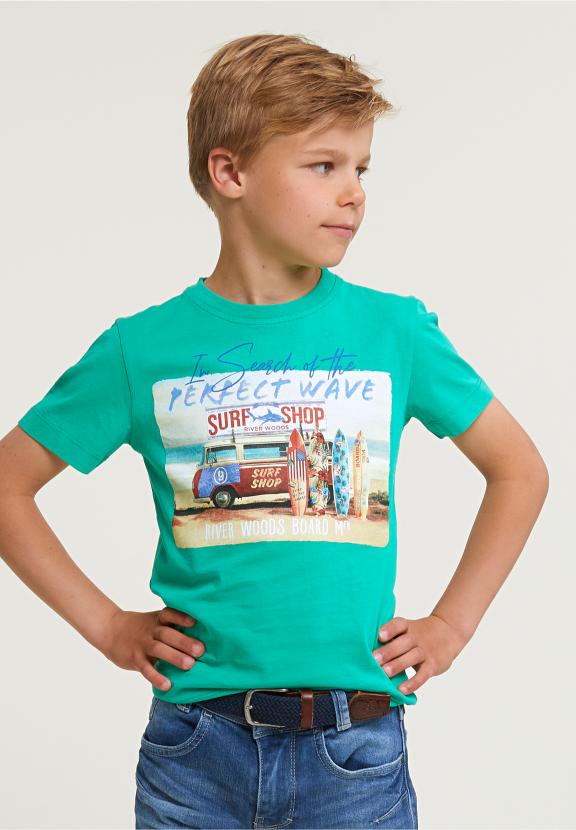 Normal Fit Basic T-Shirt Short Sleeves Jungle - Vert