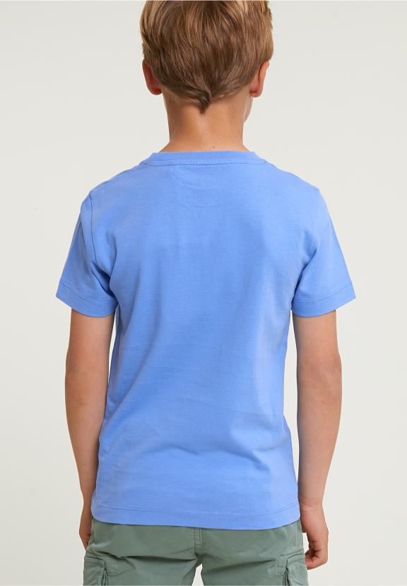 Normal Fit Basic T-Shirt Short Sleeves Carribean Blue - Bleu