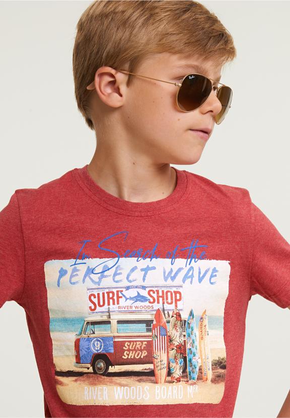 Normal Fit Basic T-Shirt Short Sleeves Scarlet Mix - Rose