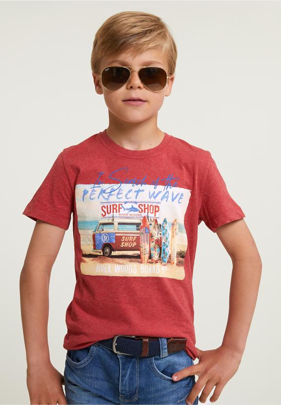 Normal Fit Basic T-Shirt Short Sleeves Scarlet Mix - Rose
