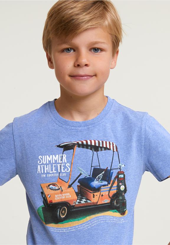 Normal Fit Basic T-Shirt Short Sleeves Hamptons Blue - Bleu