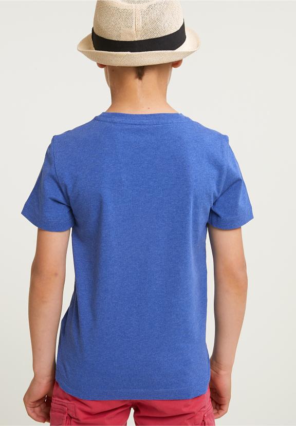 Normal Fit Basic T-Shirt Short Sleeves Hamptons Blue Mix - Bleu