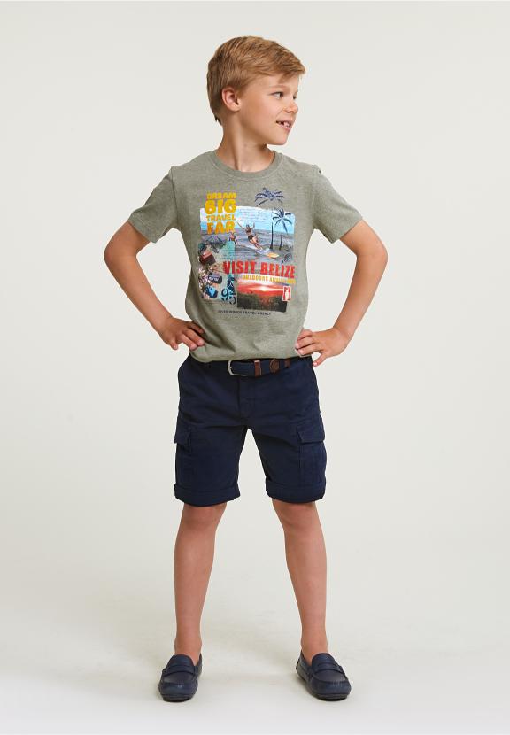 Normal Fit Basic T-Shirt Short Sleeves Safari Mix - Khaki