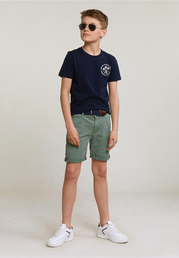 Normal Fit Basic T-Shirt Short Sleeves Navy - Bleu
