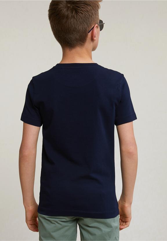 Normal Fit Basic T-Shirt Short Sleeves Navy - Bleu
