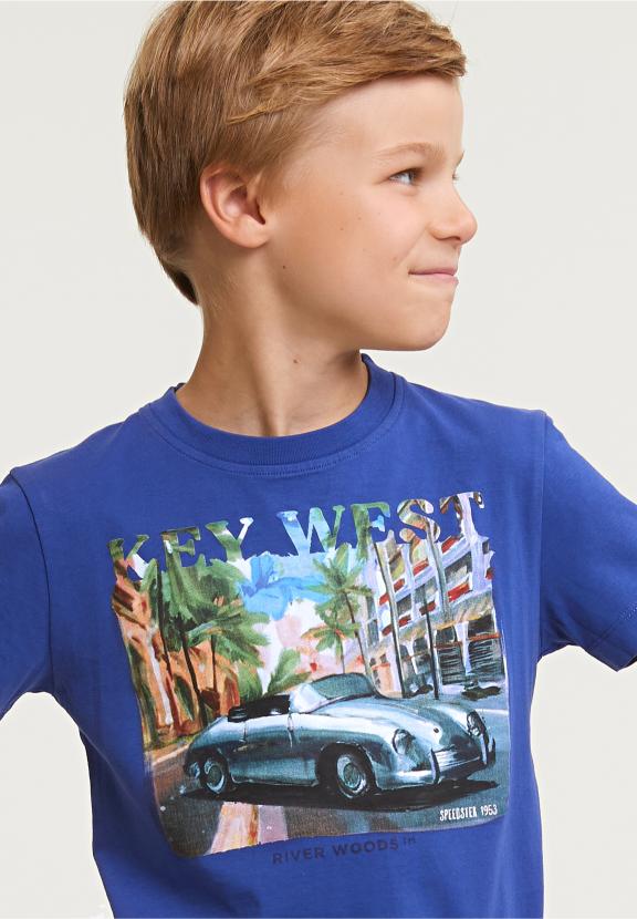 Normal Fit Basic T-Shirt Short Sleeves Yale Blue - Bleu