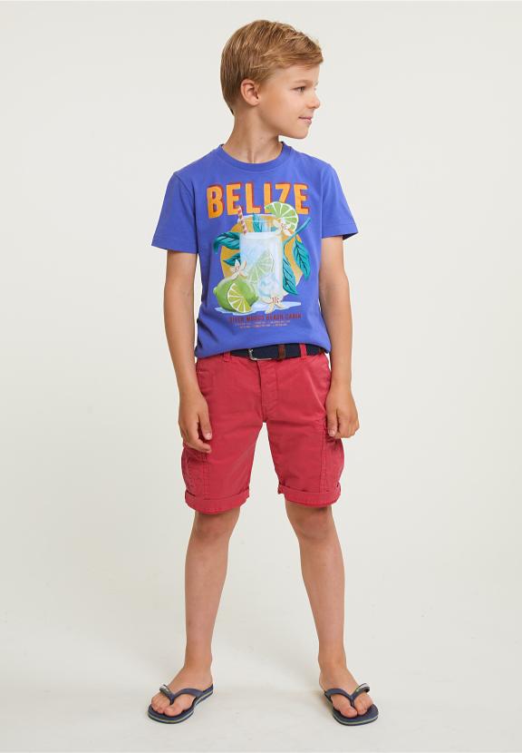 Normal Fit Basic T-Shirt Short Sleeves Reef Blue - Bleu
