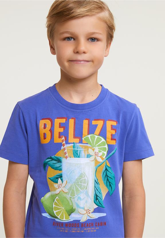 Normal Fit Basic T-Shirt Short Sleeves Reef Blue - Bleu