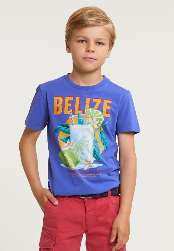 Normal Fit Basic T-Shirt Short Sleeves Reef Blue - Bleu