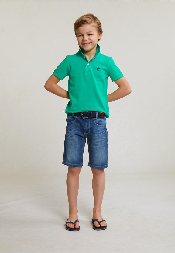 Custom Fit Cotton Basic Stretch Polo Jungle Green - Vert