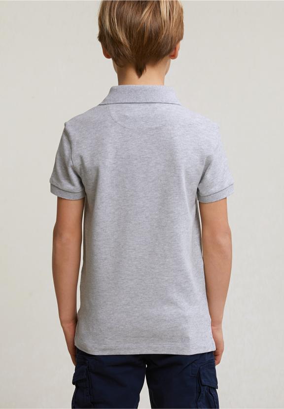 Custom Fit Cotton Basic Stretch Polo Oyster Mix - Gris