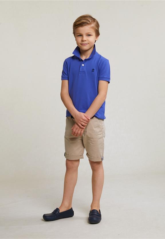 Custom Fit Cotton Basic Stretch Polo Reef Blue - Bleu