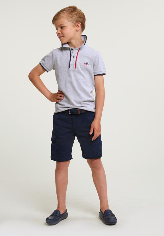 Custom Fit Sporty Stretch Polo Light Grey - Gris