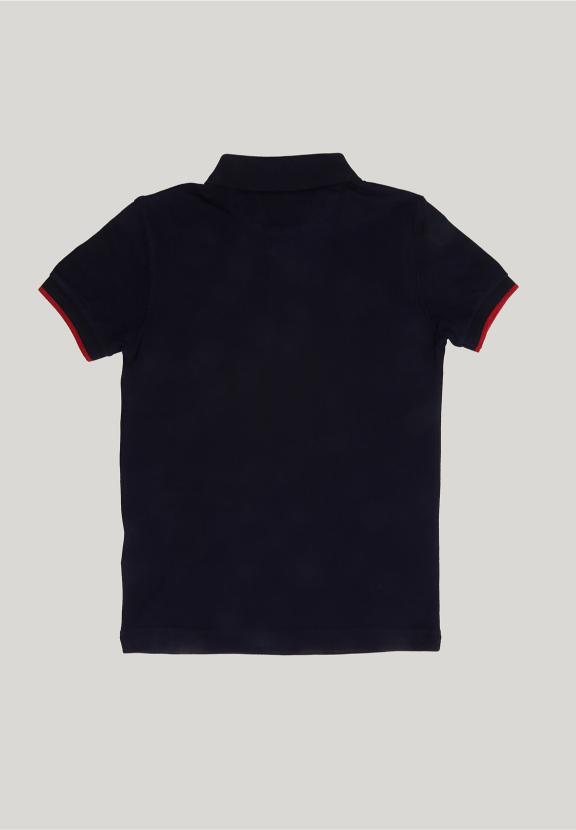 Custom Fit Sporty Stretch Polo Navy - Bleu