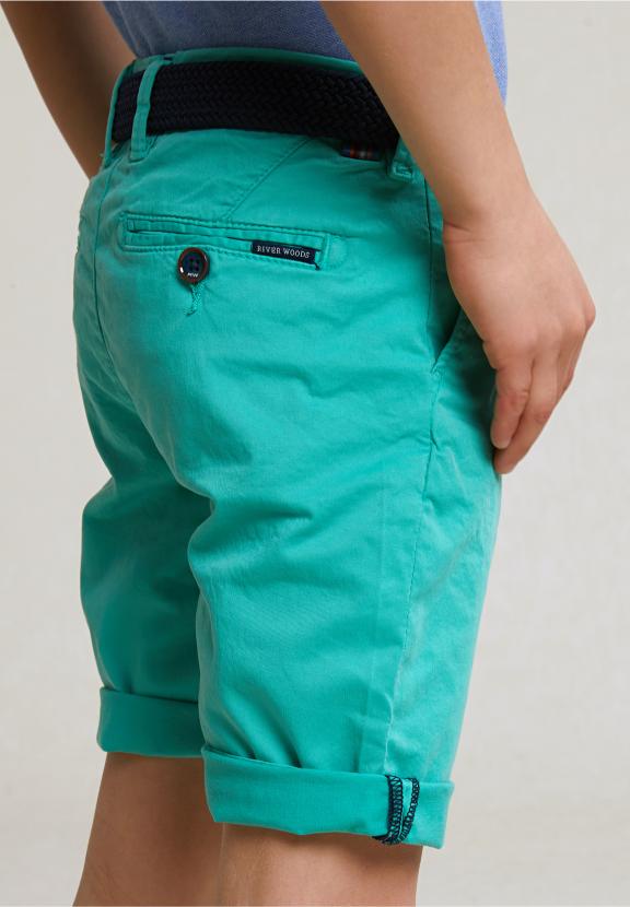 Cotton Basic Chino Short Stretch Moscow Mule - Vert