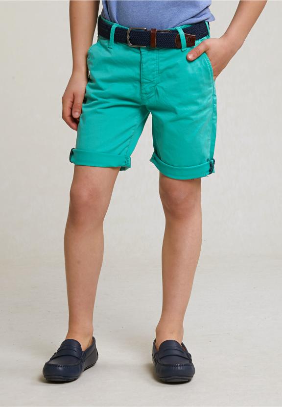 Cotton Basic Chino Short Stretch Moscow Mule - Vert