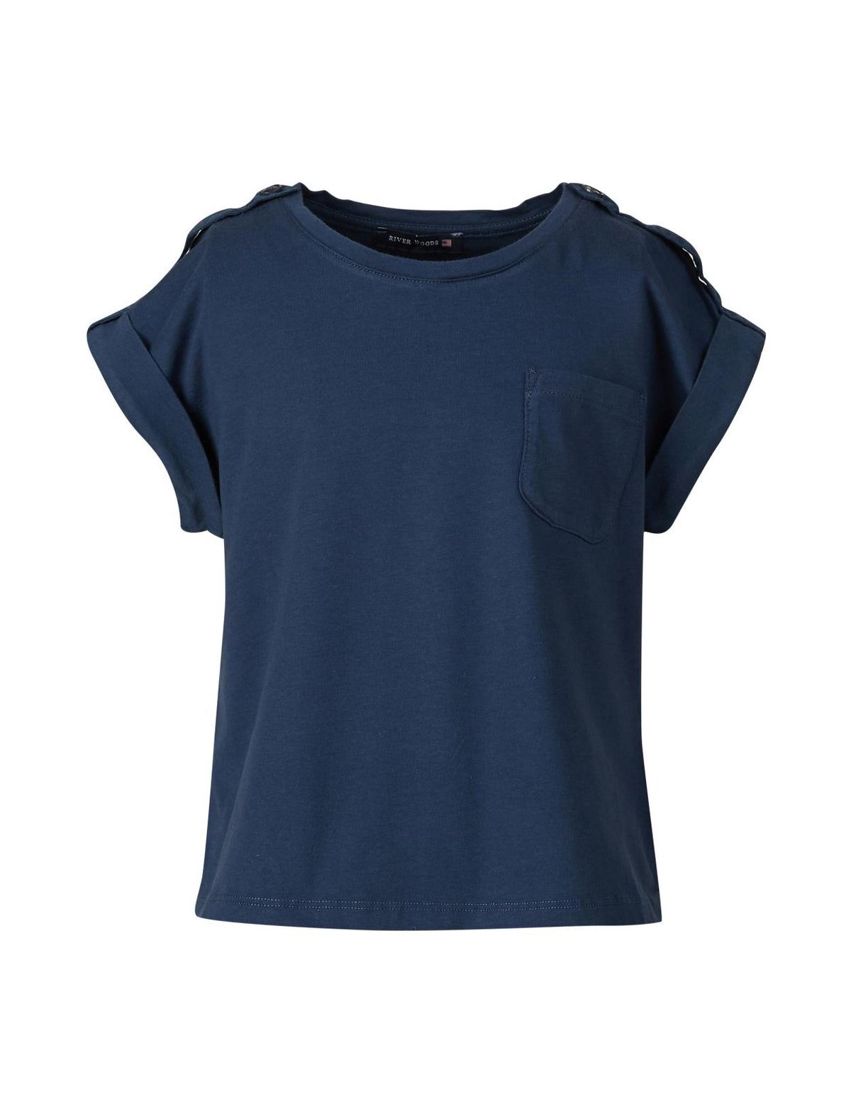 Tee Chestpkt &amp; Shoulderstrap - Bleu