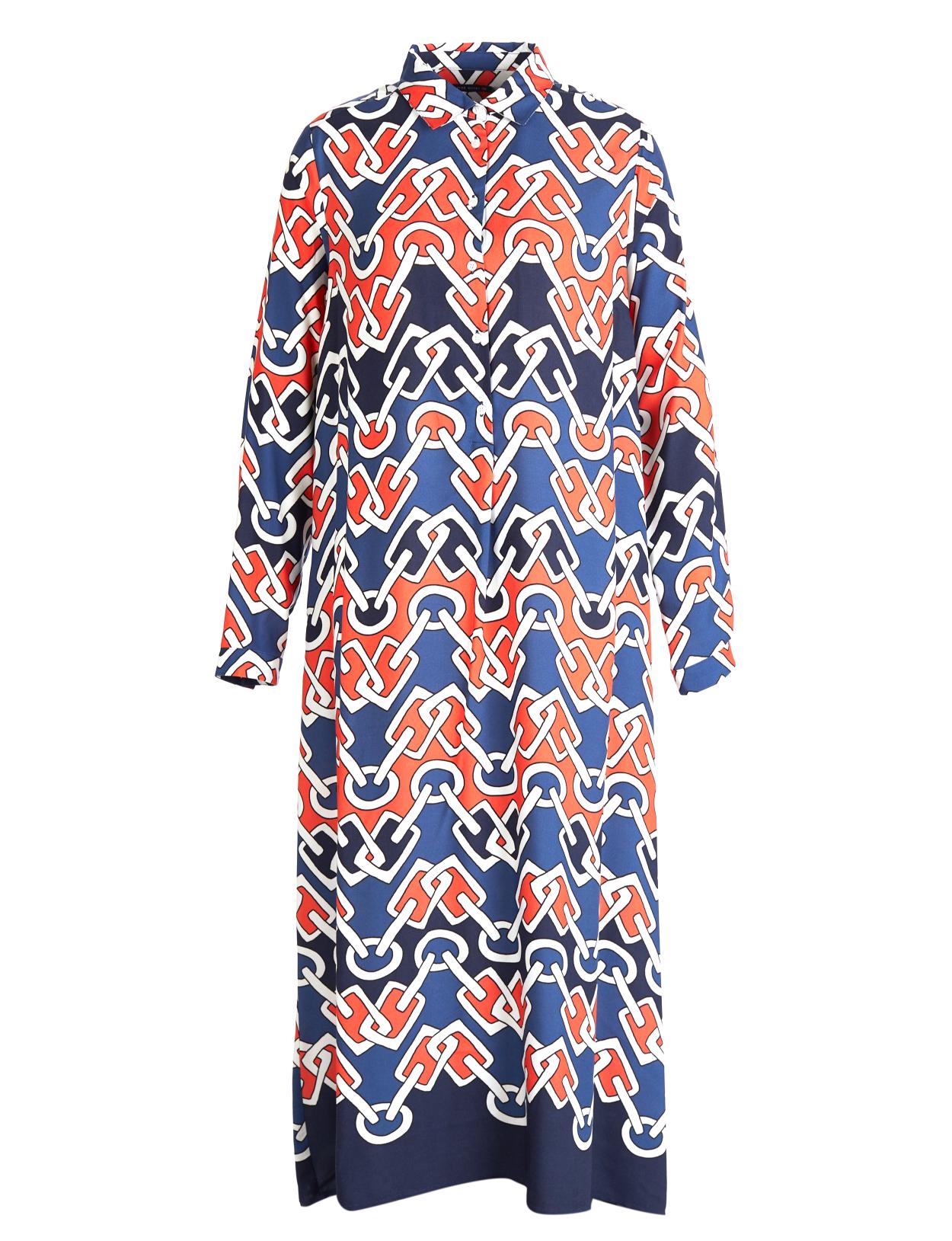 Long Viscose Dress In Multi - Multi
