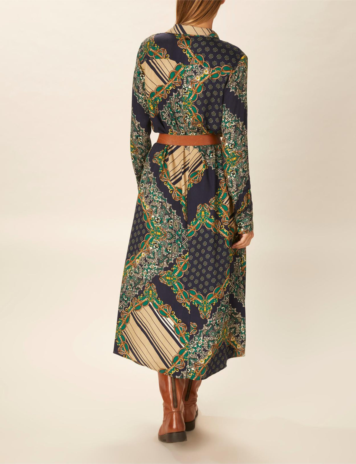 Long Viscose Dress In Blue - Bleu